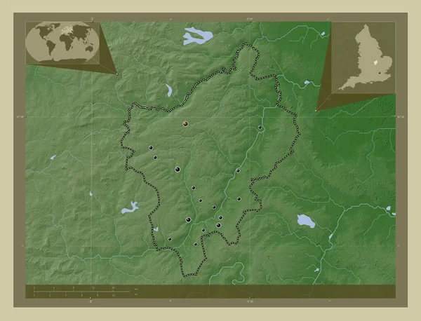 Северный Нортгемптоншир Унитарный Орган Англии Великобритании Карта Высоты Окрашенная Вики — стоковое фото