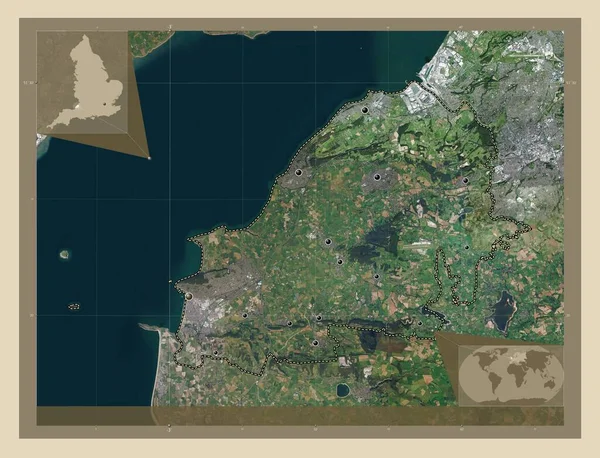 Noord Somerset Unitaire Autoriteit Van Engeland Groot Brittannië Satellietkaart Met — Stockfoto