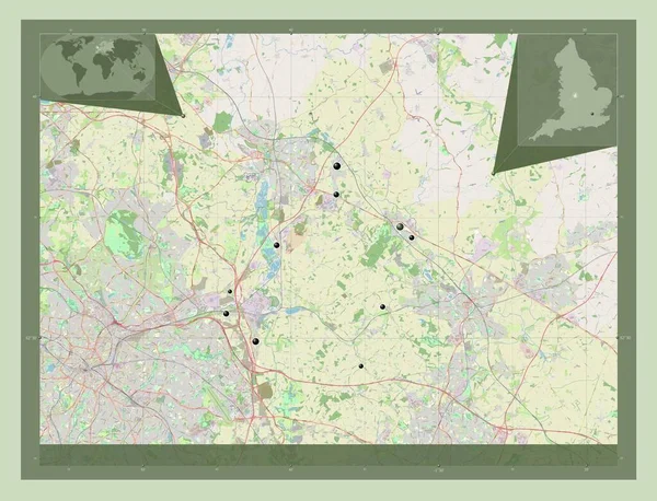 North Warwickshire Distretto Non Metropolitano Dell Inghilterra Gran Bretagna Mappa — Foto Stock