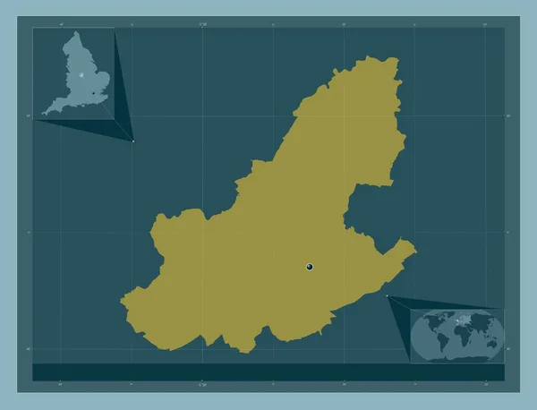 英格兰西北部莱斯特郡 非大都市地区 大不列颠 固体的颜色形状 角辅助位置图 — 图库照片