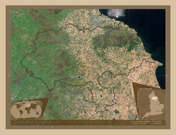 Yorkshire Del Norte Condado Administrativo Inglaterra Gran Bretaña Mapa Satelital —  Fotos de Stock