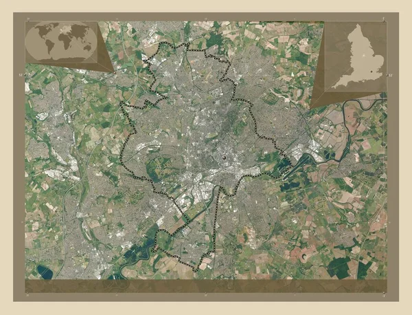 Город Ноттингем Единый Орган Власти Англии Великобритании Спутниковая Карта Высокого — стоковое фото