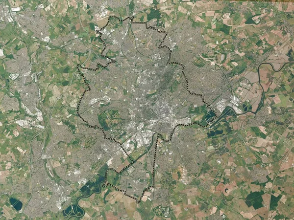 诺丁汉市 英格兰的单一政权 大不列颠 高分辨率卫星地图 — 图库照片
