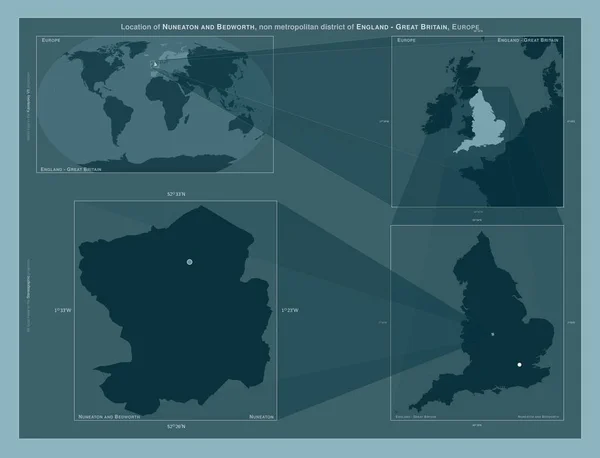 Nuneaton Och Bedworth Englands Icke Storstadsdistrikt Storbritannien Diagram Som Visar — Stockfoto