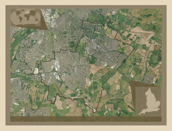 Oadby Wigston Nemetropolitní Okres Anglie Velká Británie Satelitní Mapa Vysokým — Stock fotografie