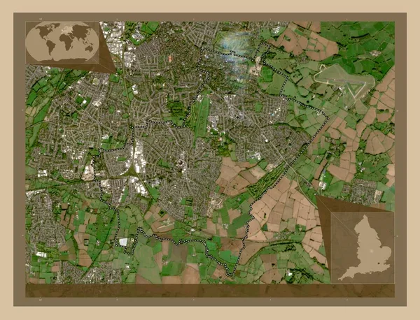 Oadby Wigston Nemetropolitní Okres Anglie Velká Británie Satelitní Mapa Nízkým — Stock fotografie