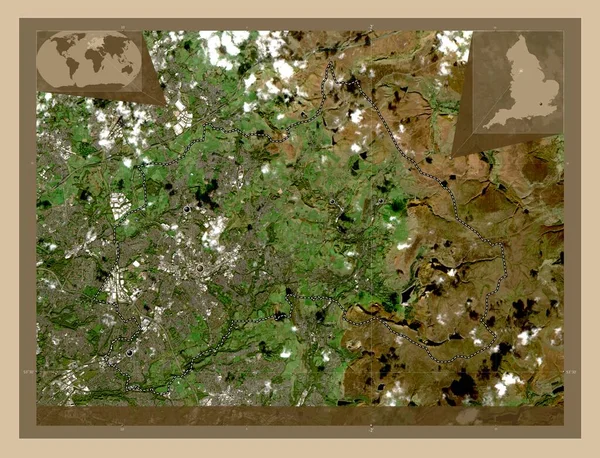 Oldham Contea Amministrativa Dell Inghilterra Gran Bretagna Mappa Satellitare Bassa — Foto Stock