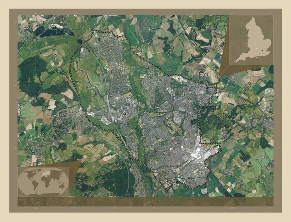 Οξφόρδη Μητροπολιτική Περιφέρεια Αγγλίας Μεγάλης Βρετανίας Υψηλής Ανάλυσης Δορυφορικός Χάρτης — Φωτογραφία Αρχείου
