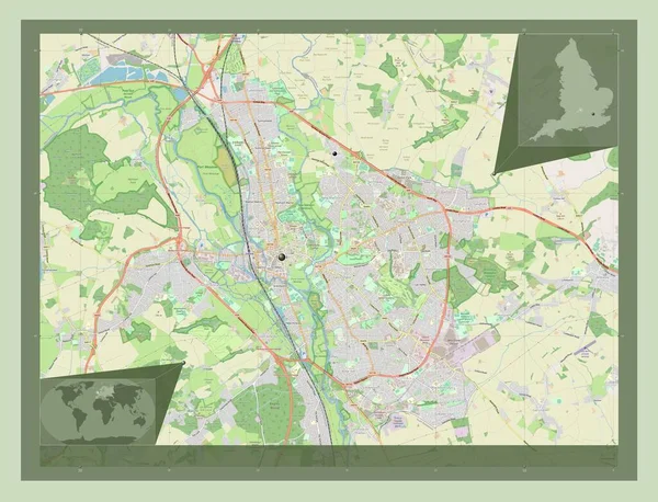Oxford Nemetropolitní Okres Anglie Velká Británie Otevřít Mapu Ulice Umístění — Stock fotografie
