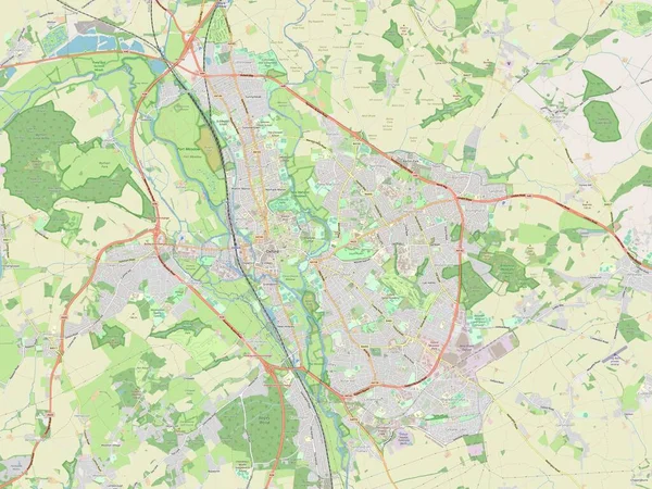 Oxford Nicht Metropolregion Von England Großbritannien Open Street Map — Stockfoto