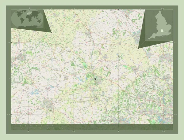 Oxfordshire Condado Administrativo Inglaterra Grã Bretanha Abrir Mapa Rua Mapa — Fotografia de Stock