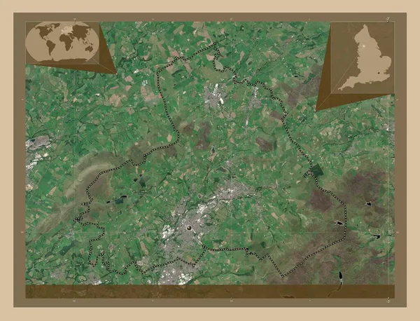 彭德尔 英格兰非大都市地区 大不列颠 低分辨率卫星地图 角辅助位置图 — 图库照片