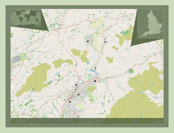 Pendle Distretto Non Metropolitano Dell Inghilterra Gran Bretagna Mappa Stradale — Foto Stock