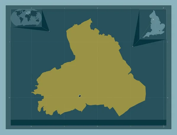 ペンドル Pendle イギリスの非都市圏 しっかりした色の形 コーナー補助位置図 — ストック写真
