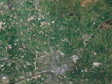 Preston, İngiltere 'nin metropolitan olmayan bölgesi - Büyük Britanya. Yüksek çözünürlüklü uydu haritası