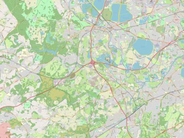 Runnymede, İngiltere 'nin metropolitan olmayan bölgesi - Büyük Britanya. Açık Sokak Haritası