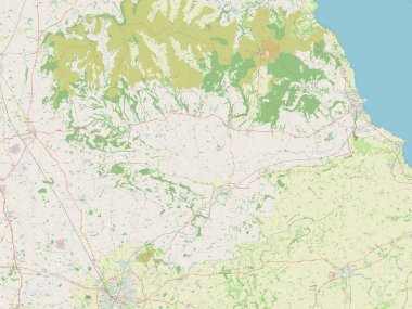 Ryedale, İngiltere 'nin metropolitan olmayan bölgesi, Büyük Britanya. Açık Sokak Haritası