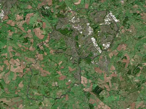 Redditch 英格兰非都市地区 大不列颠 低分辨率卫星地图 — 图库照片