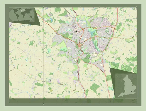Redditch Distrito Metropolitano Inglaterra Gran Bretaña Open Street Map Ubicaciones —  Fotos de Stock