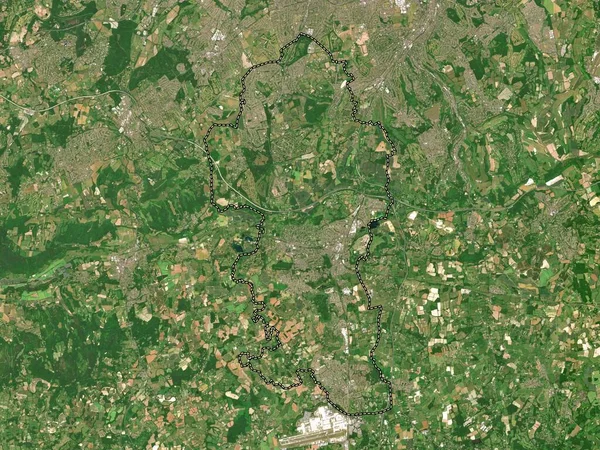 Reigate Och Banstead Englands Icke Storstadsdistrikt Storbritannien Lågupplöst Satellitkarta — Stockfoto