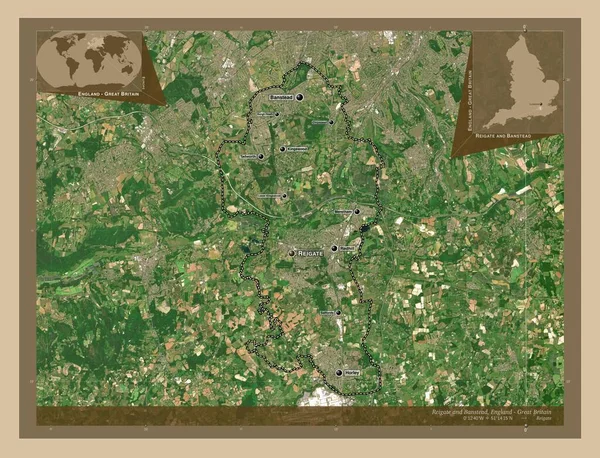 Reigate Banstead Niemetropolitalna Dzielnica Anglii Wielka Brytania Niska Rozdzielczość Satelity — Zdjęcie stockowe