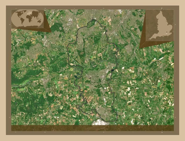 Reigate Banstead Μητροπολιτική Περιφέρεια Αγγλίας Μεγάλης Βρετανίας Δορυφορικός Χάρτης Χαμηλής — Φωτογραφία Αρχείου