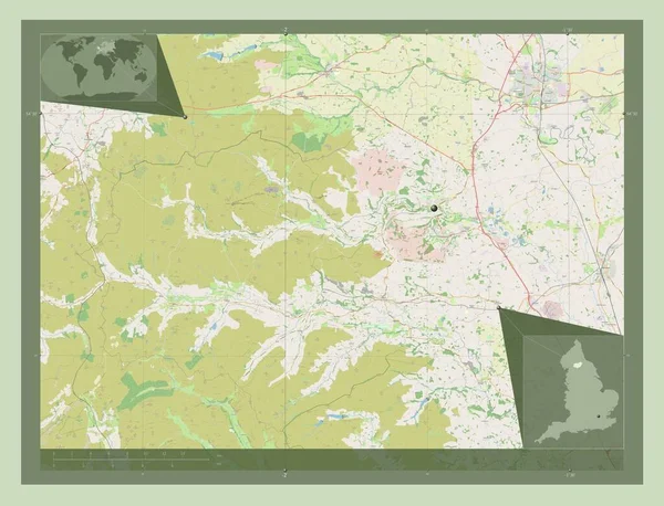 Richmondshire Nemetropolitní Okres Anglie Velká Británie Otevřít Mapu Ulice Pomocné — Stock fotografie