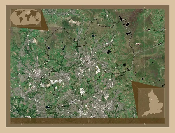 Rochdale Administrative County England Great Britain Low Resolution Satellite Map — Stock Photo, Image