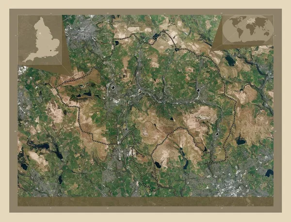 Rossendale Nemetropolitní Okres Anglie Velká Británie Satelitní Mapa Vysokým Rozlišením — Stock fotografie