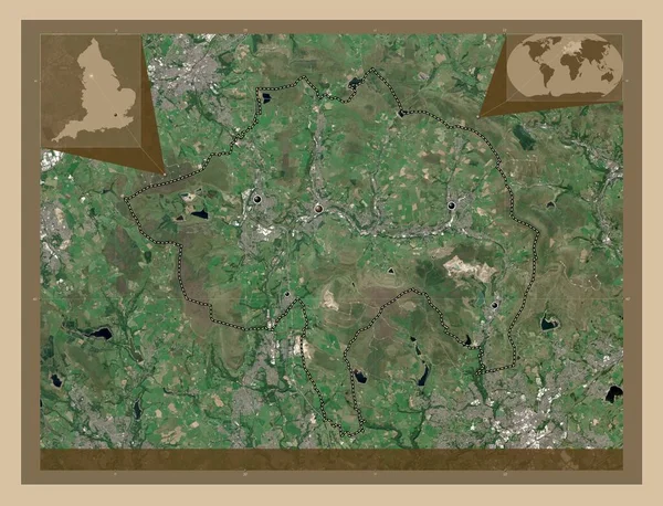 Rossendale Distrito Não Metropolitano Inglaterra Grã Bretanha Mapa Satélite Baixa — Fotografia de Stock