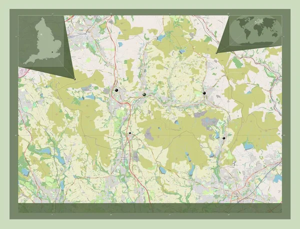 Rossendale Μητροπολιτική Περιφέρεια Αγγλίας Μεγάλης Βρετανίας Χάρτης Του Δρόμου Τοποθεσίες — Φωτογραφία Αρχείου