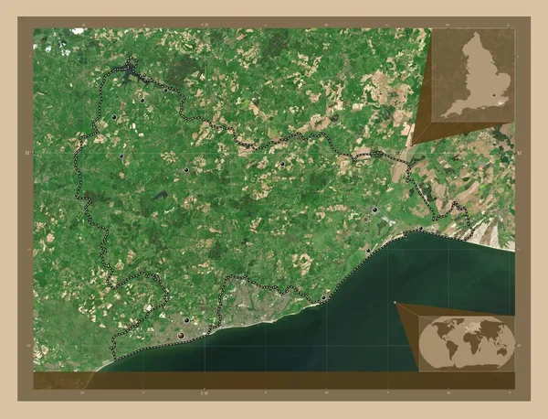 Rother Nicht Großraum England Großbritannien Satellitenkarte Mit Niedriger Auflösung Standorte — Stockfoto