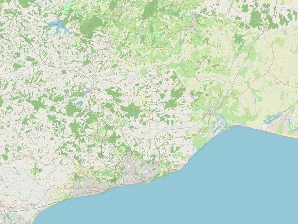 Rother Distretto Non Metropolitano Inghilterra Gran Bretagna Mappa Stradale Aperta — Foto Stock