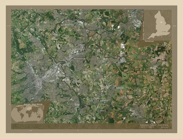 Rotherham Condado Administrativo Inglaterra Gran Bretaña Mapa Satelital Alta Resolución —  Fotos de Stock