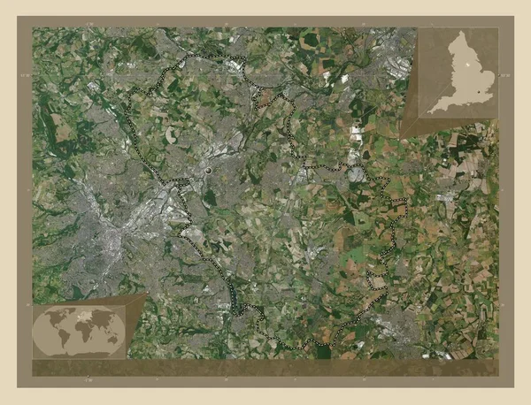 Rotherham Verwaltungsbezirk Von England Großbritannien Hochauflösende Satellitenkarte Eck Zusatzstandortkarten — Stockfoto