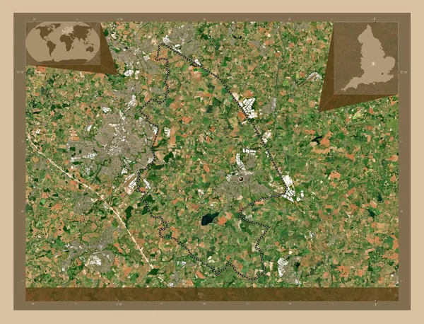Регби Необитаемый Район Англии Великобритания Карта Спутника Низкого Разрешения Вспомогательные — стоковое фото