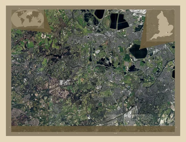 Runnymede Nicht Metropolregion Von England Großbritannien Hochauflösende Satellitenkarte Standorte Der — Stockfoto