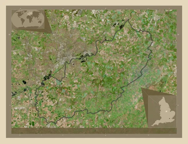 Rushcliffe Distrito Metropolitano Inglaterra Gran Bretaña Mapa Satelital Alta Resolución —  Fotos de Stock