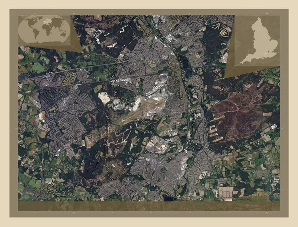 Rushmoor Nicht Metropolregion Von England Großbritannien Hochauflösende Satellitenkarte Eck Zusatzstandortkarten — Stockfoto
