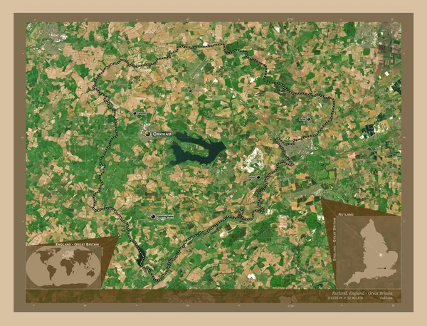 Рутланд Единая Власть Англии Великобритании Карта Спутника Низкого Разрешения Места — стоковое фото