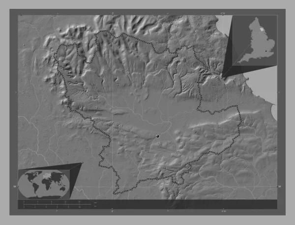 Ryedale Μητροπολιτική Περιφέρεια Αγγλίας Μεγάλης Βρετανίας Bilevel Υψομετρικός Χάρτης Λίμνες — Φωτογραφία Αρχείου