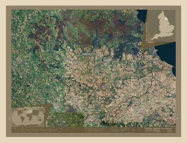 Ryedale Distretto Non Metropolitano Dell Inghilterra Gran Bretagna Mappa Satellitare — Foto Stock
