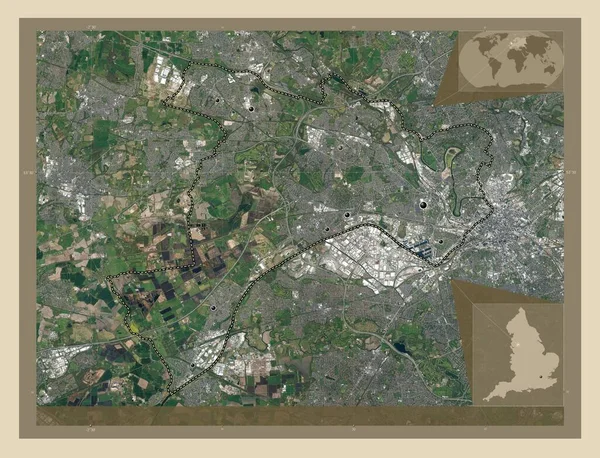Salford Contea Amministrativa Dell Inghilterra Gran Bretagna Mappa Satellitare Alta — Foto Stock