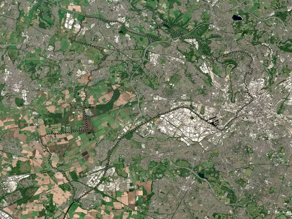 索尔福德 英格兰的行政区划 大不列颠 低分辨率卫星地图 — 图库照片