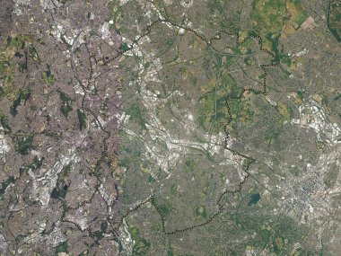 Sandwell, İngiltere 'nin idari ilçesi, Büyük Britanya. Yüksek çözünürlüklü uydu haritası