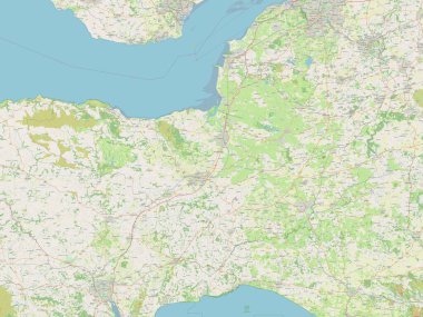 Somerset, İngiltere idari kontluğu - Büyük Britanya. Açık Sokak Haritası