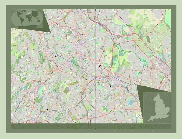 Sandwell Verwaltungsbezirk Von England Großbritannien Open Street Map Standorte Der — Stockfoto
