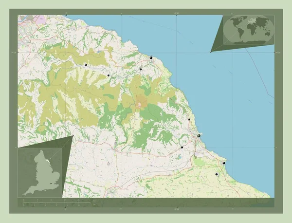 Скарборо Столичный Округ Англии Великобритания Карта Улиц Места Расположения Крупных — стоковое фото