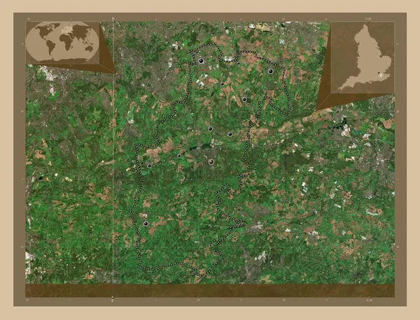 Sevenoaks Niemetropolitalna Dzielnica Anglii Wielka Brytania Niska Rozdzielczość Satelity Lokalizacje — Zdjęcie stockowe