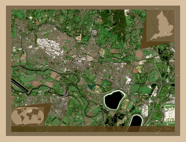 Slough Správní Okres Anglie Velká Británie Satelitní Mapa Nízkým Rozlišením — Stock fotografie